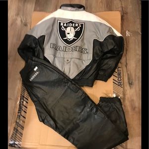 Oakland Raiders leather jacket and pants(new)